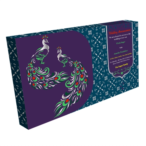Wedding Announcement Gift Box Premium Silver 6 S + 1 L Compartments